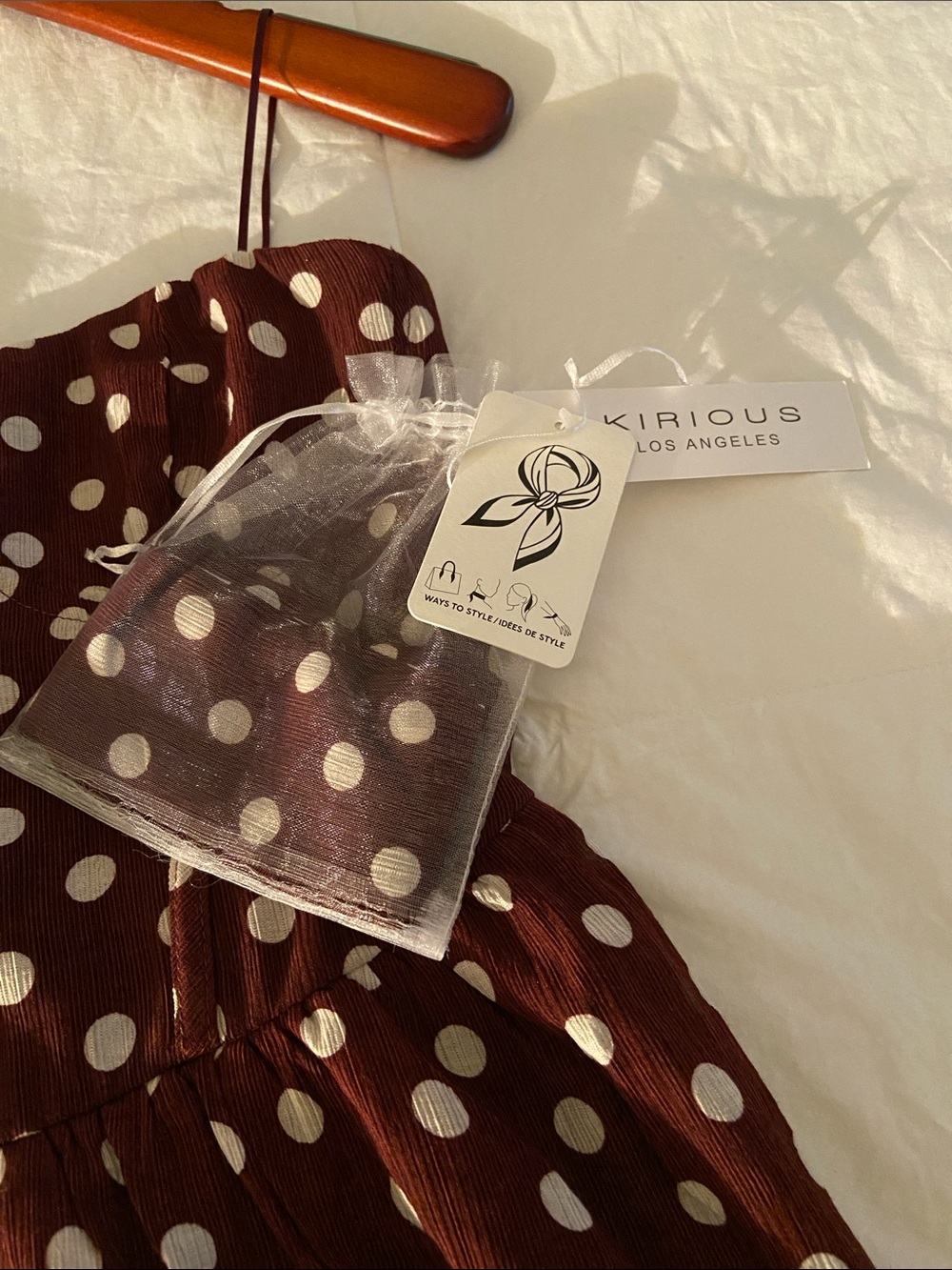 Brown Polka Dot Spaghetti Strap Dress - Picture 9 of 14